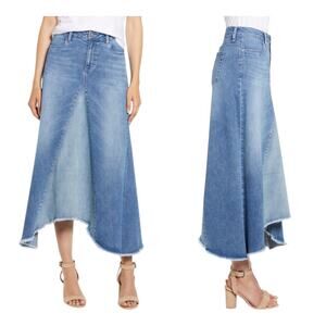 Denim Maxi Skirt - Blue